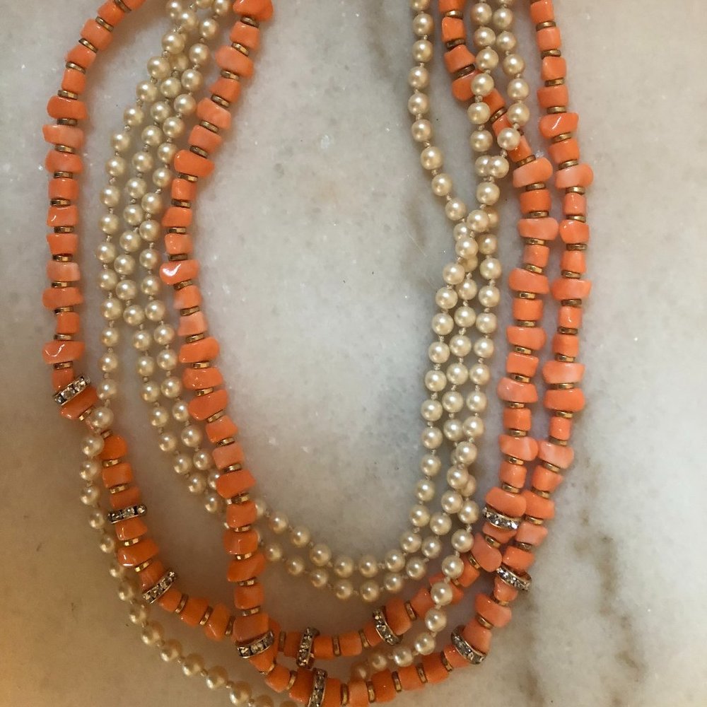 J.Crew Pearl and Coral Neckalce